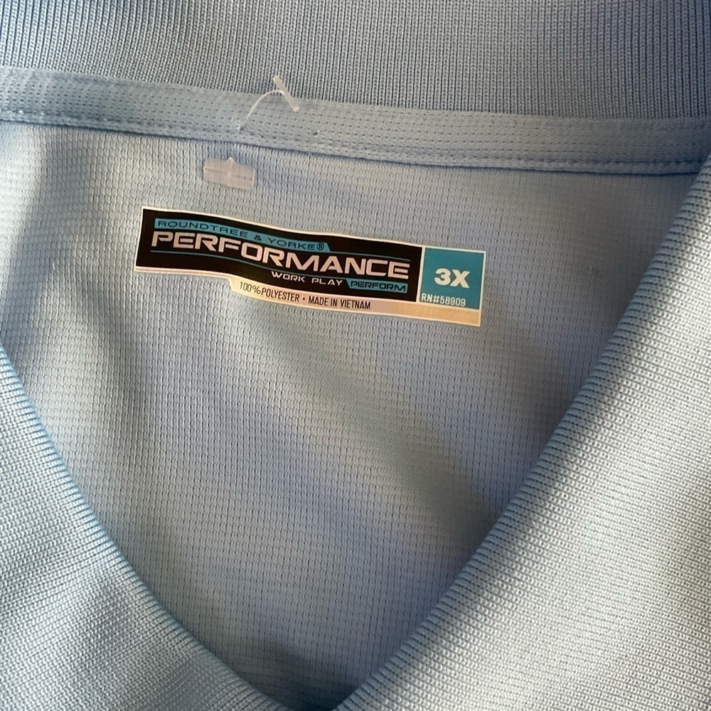 Men’s new size 3XL blue Riundtree and Yorke performance polo shirt work play - Picture 2 of 4